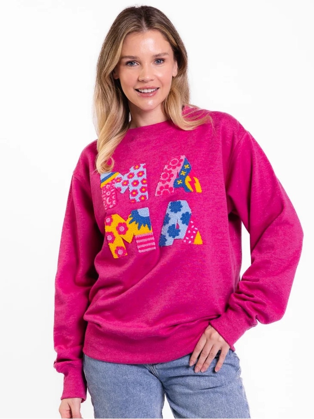 Love in Faith Women’s Hot Pink Graphic Crewneck Sweatshirt